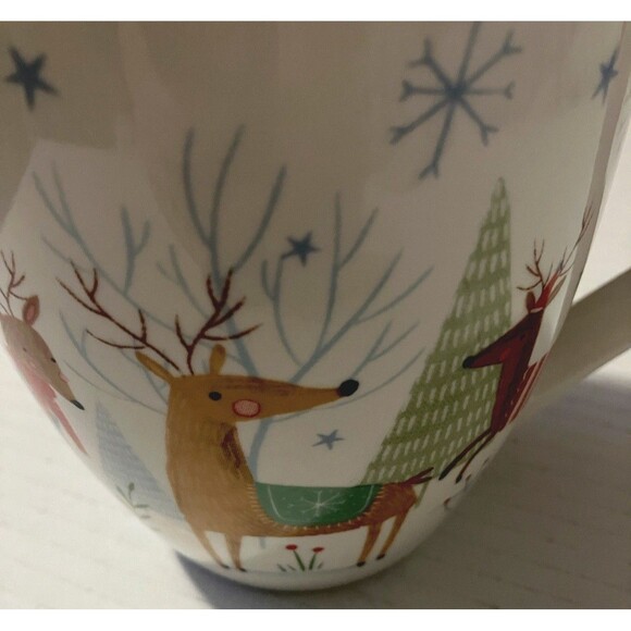 Christmas Winter Reindeer Rudolph Coffee Tea Mug "FINE DINING CHINA " - Picture 8 of 14